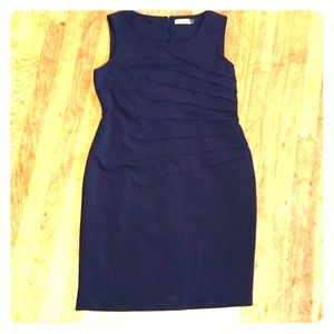 Calvin Klein Side Ruched Sheath Dress Navy